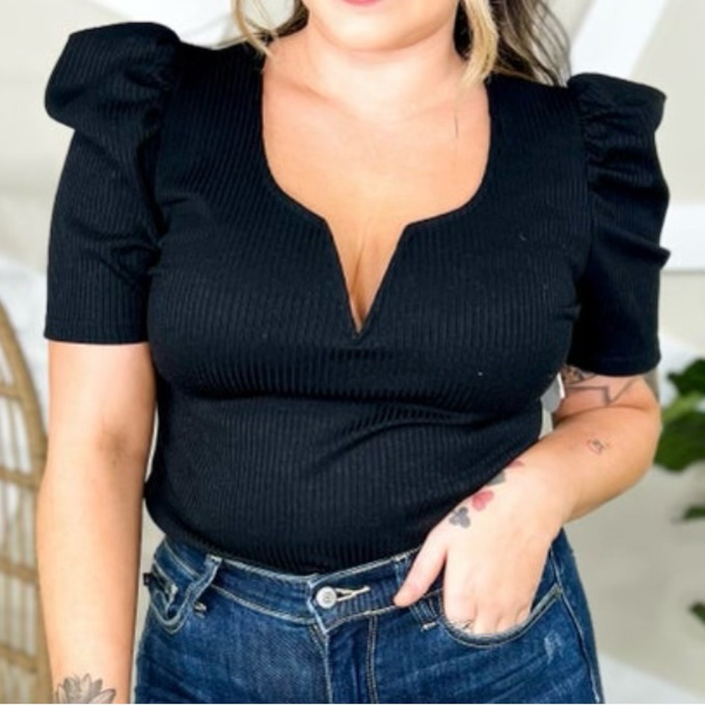 Heathered Boho Black Bodysuite